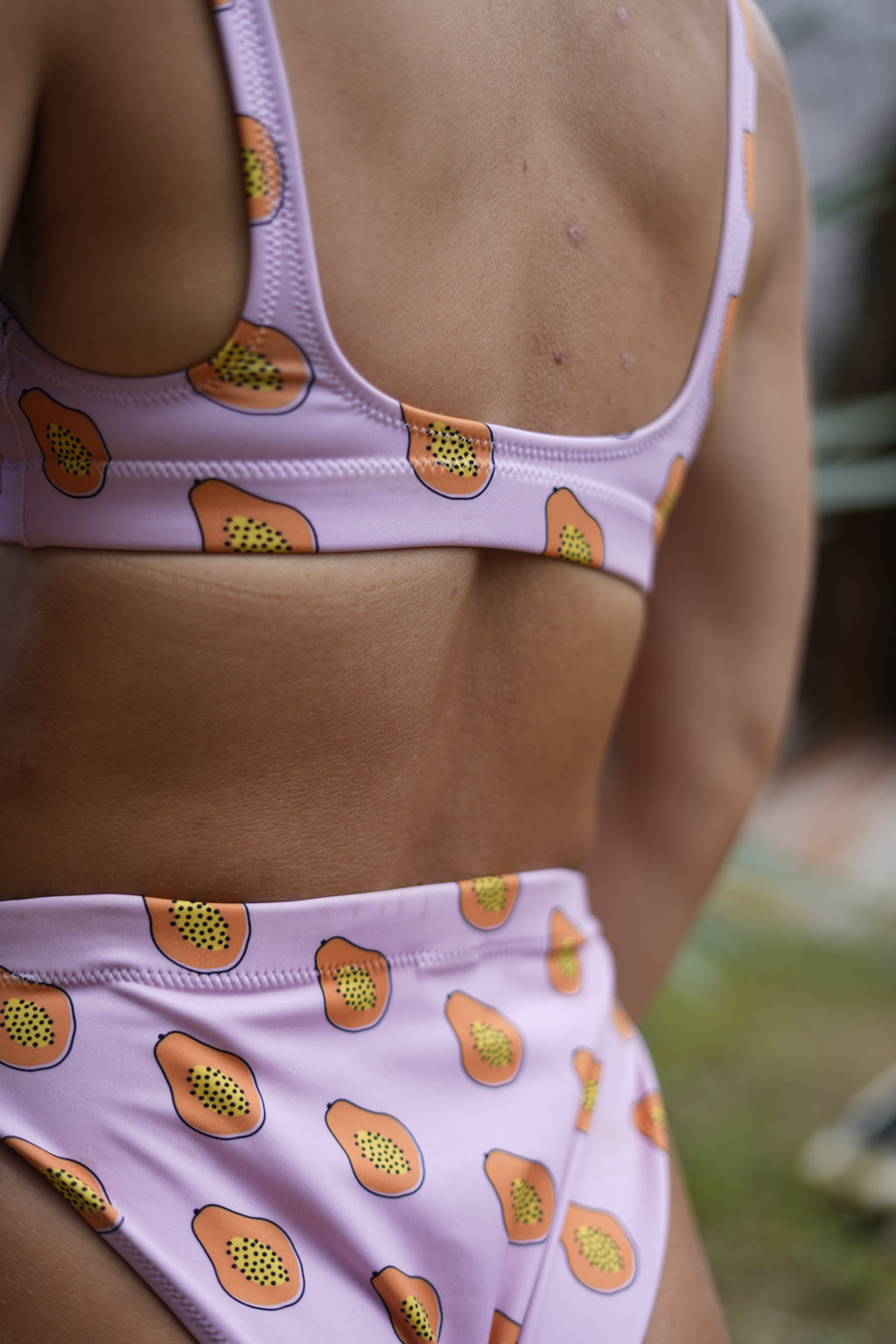 High-waist surf bikini bottom - Peachy Papaya