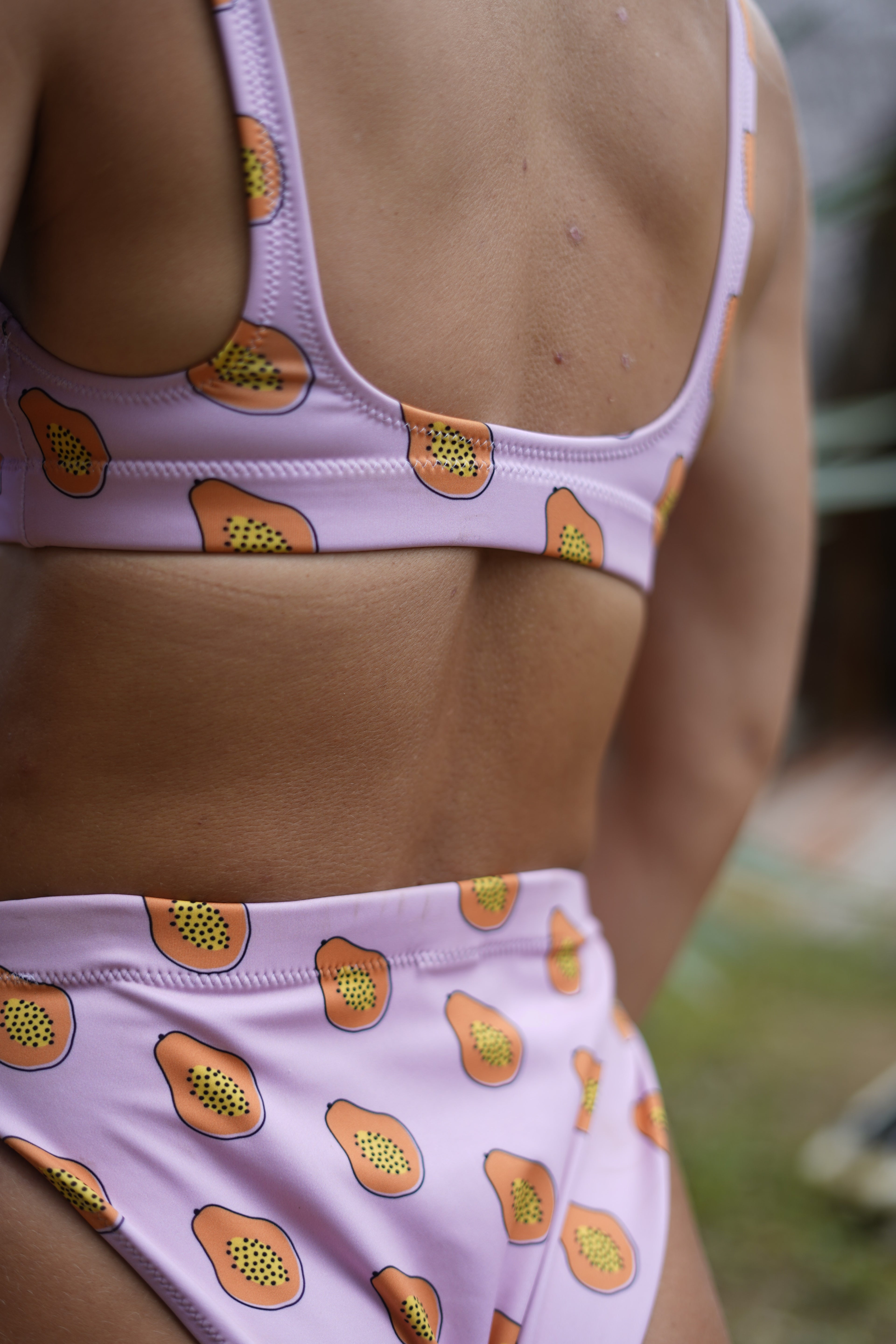 High-waist surf bikini bottom - Peachy Papaya