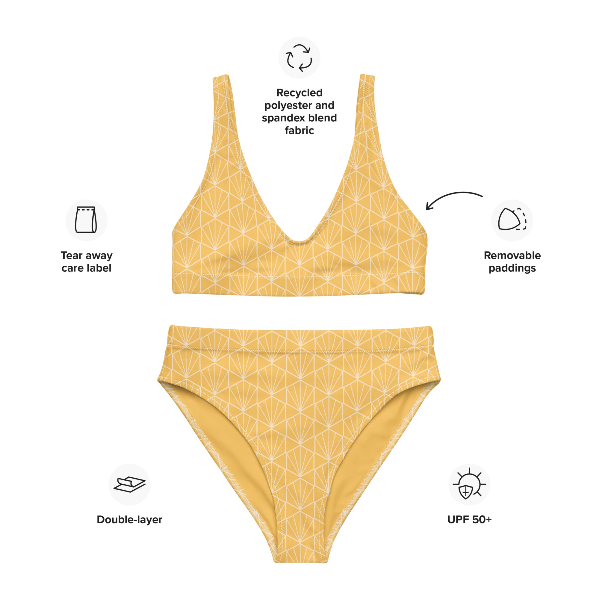 High-waist surf bikini bottom - Sunny Surf